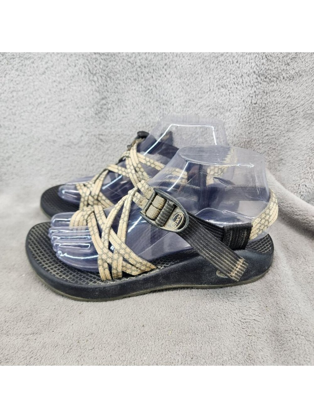 Chaco Shoes Womens 7 Double Strap Green Toe Loop Vibram Comfort Sandals *Read*